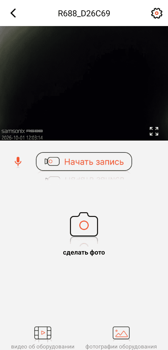 «предварительный просмотр»: живое видео, кнопки «Начать запись» / остановить, микрофон и «сделать фото»