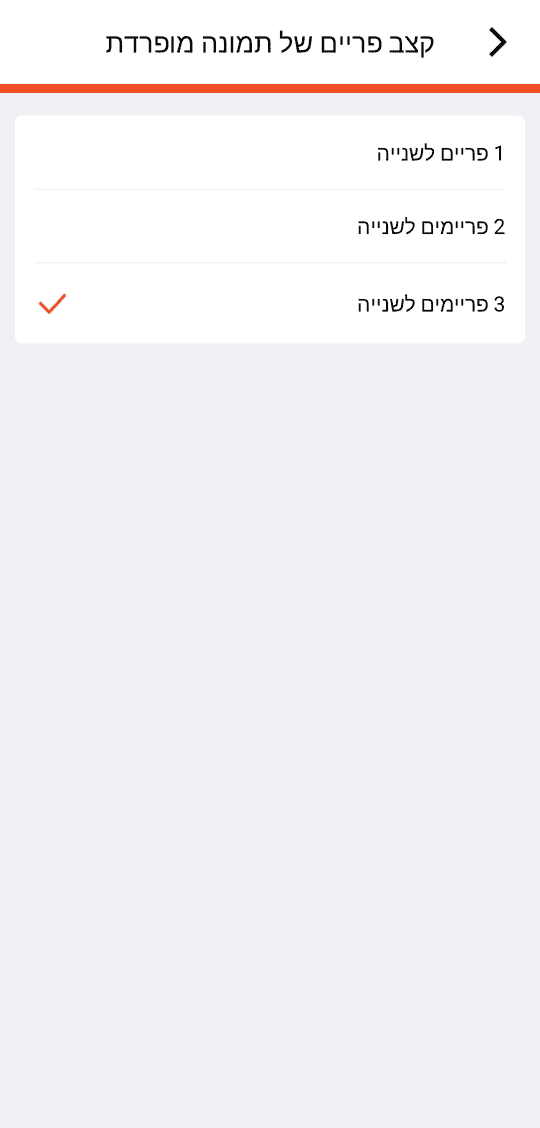 «קצב פריים של תמונה מופרדת»: 1 פריים לשנייה / 2 פריימים לשנייה / 3 פריימים לשנייה