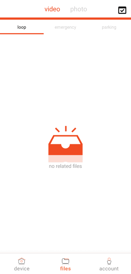 files tab: downloaded video / photo stored on the phone