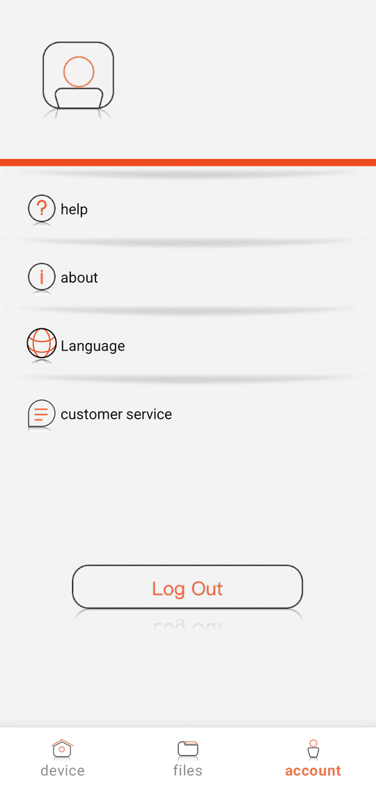 account: help / about / Language / customer service
